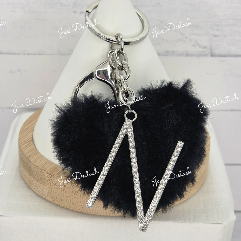 Monogrammed Purse/Key Heart Puff Charms - Picture 5 of 10